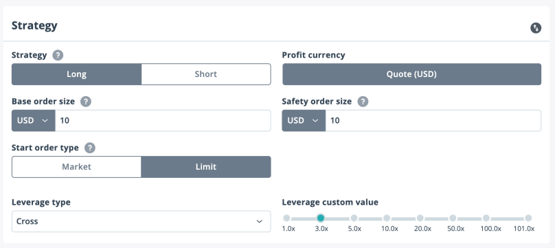 2 3Commas Bot Strategy Settings