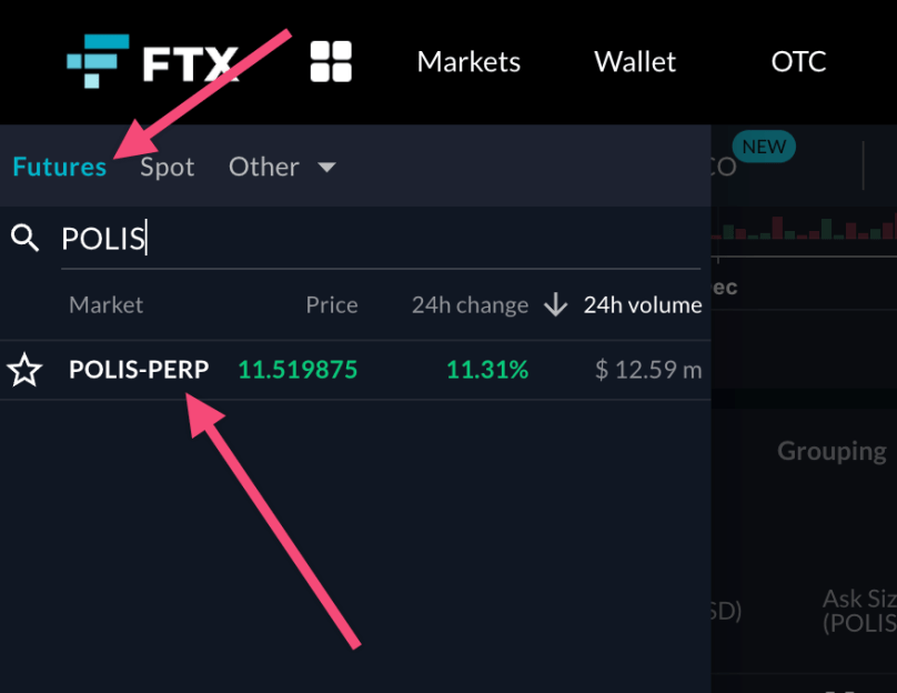 Load POLIS-PERP pair