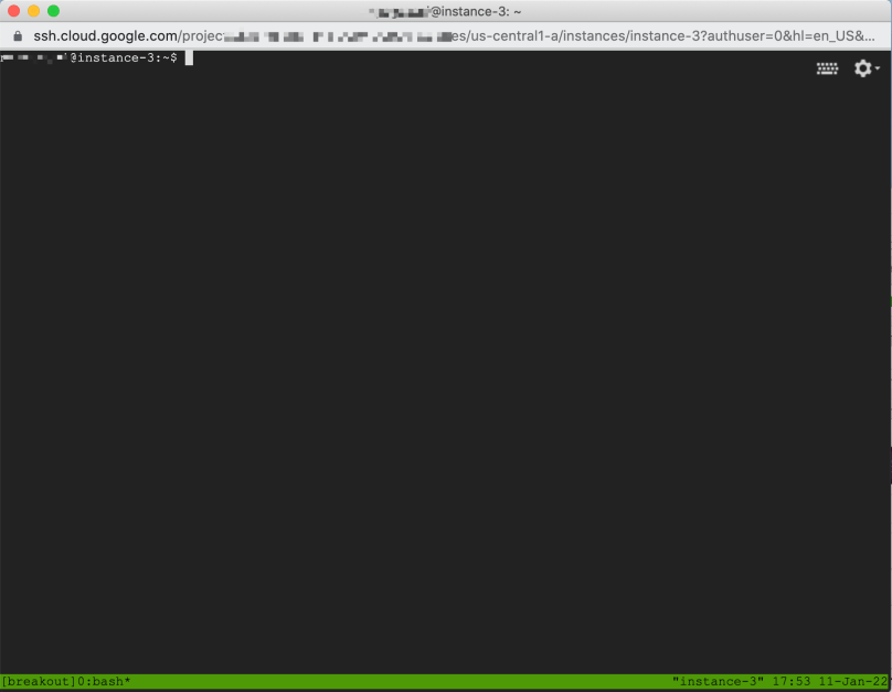 Tmux session one example